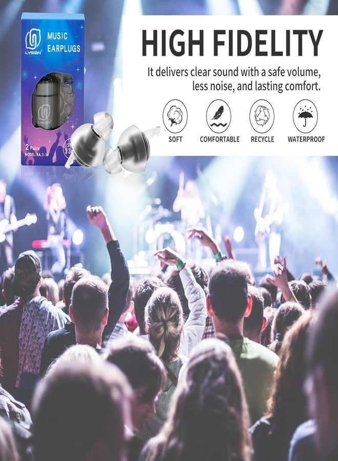 LYSIAN High Fidelity Concert Ear Plugs for Music- 2 Pairs Reusable Musicians Earplugs for Noise Cancelling, Concert Festivals, Drummers, DJS, Raves, Games -23dB - Image 3